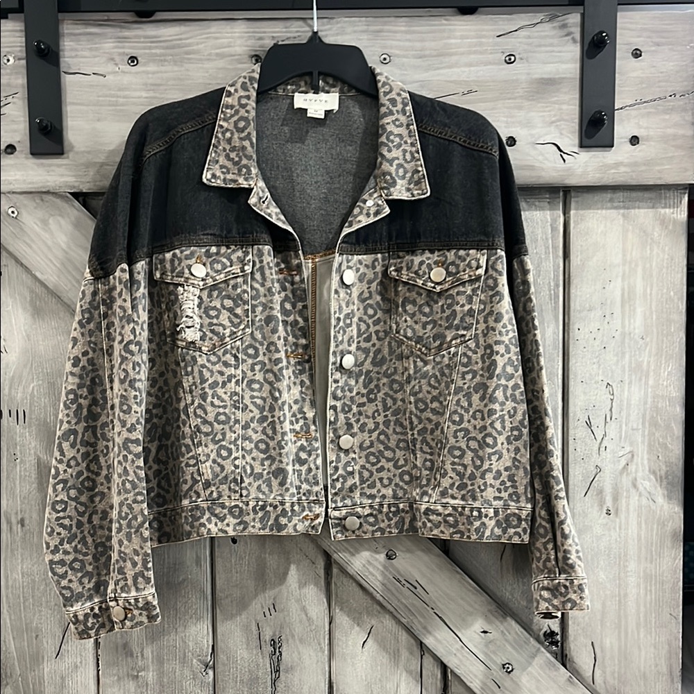 Leopard Print Denim Jacket